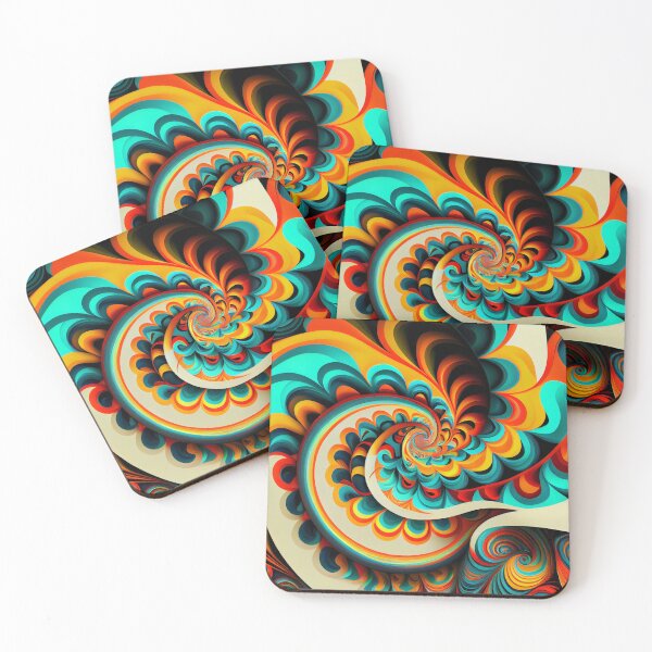 Item preview, Psychedelic Futuristic Swirling Geometric Modern  Digital Painting designed and sold by CodeAndColors.