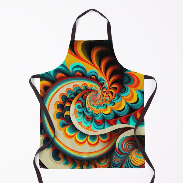 Aperçu de l'œuvre Psychedelic Futuristic Swirling Geometric Modern Digital Painting créée et vendue par CodeAndColors.