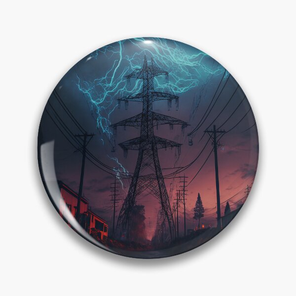 Item preview, Stormy Electric Tower At Night  designed and sold by ByDigitalDream.