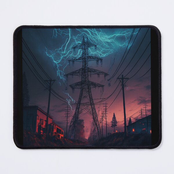 Item preview, Stormy Electric Tower At Night designed and sold by ByDigitalDream.
