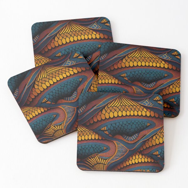 Item preview, Scaley African Pattern Digital Painting designed and sold by CodeAndColors.