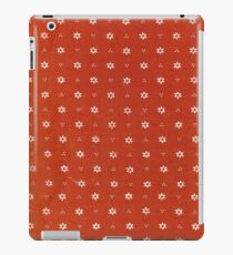 Vintage red fabric with small white flowers iPad Case/Skin