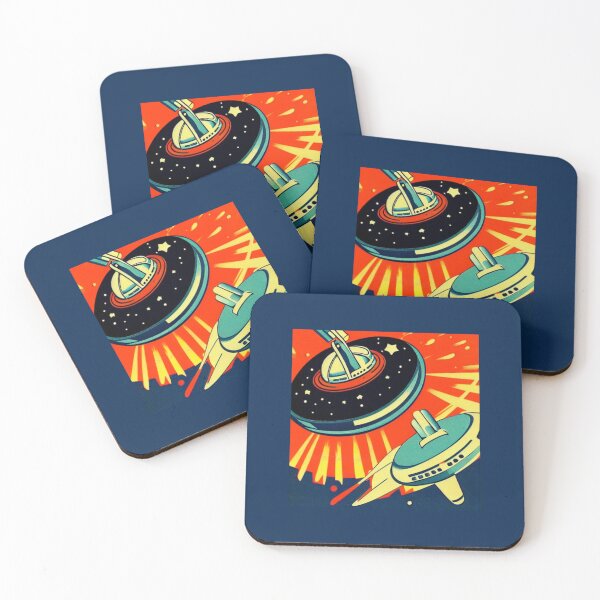 Item preview, Retro Comic Space Station designed and sold by RedFirecracker.