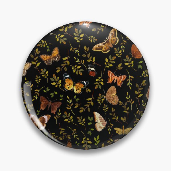Item preview, Vintage Brown Midnight Butterfly Pattern Botanical Night Garden Nightgarden designed and sold by UtArt.