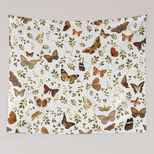 Item preview, Vintage Brown Butterfly Botanical Garden Pattern Nightgarden designed and sold by UtArt.