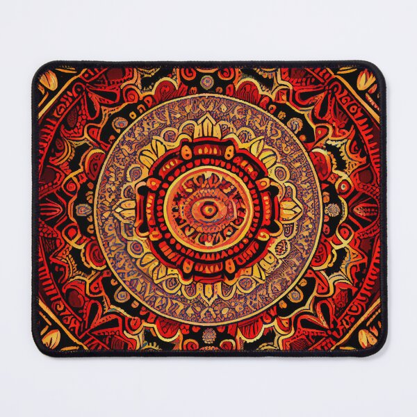 Item preview, Red Artistic Bohemian Pattern Digital Painting designed and sold by CodeAndColors.