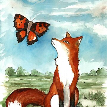 Artwork thumbnail, Fox and Butterfly by Roselyn Snead