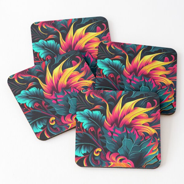 Item preview, Psychedelic Saturated Aggressive Tropical Pattern Digital Painting designed and sold by CodeAndColors.