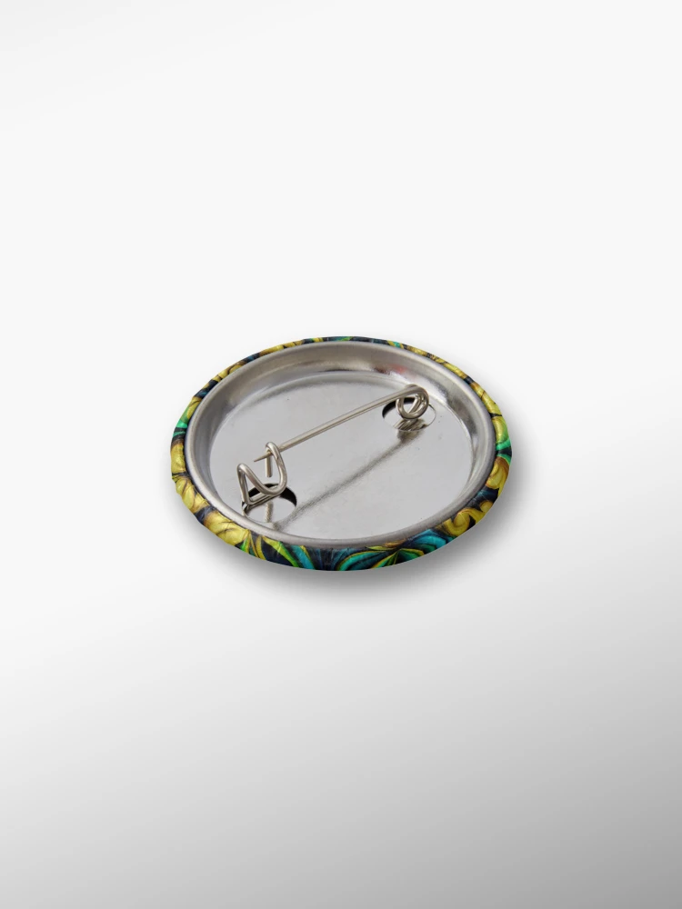 Thumbnail 2 von 3, Button, Yellow Green Blue Natural Pattern Digital Painting designt und verkauft von CodeAndColors.