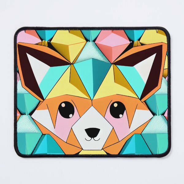 Item preview, Geometric Kawaii Furry Animal Print Pattern Digital Painting designed and sold by CodeAndColors.