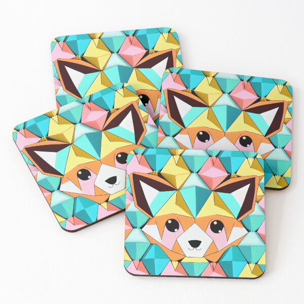 Item preview, Geometric Kawaii Furry Animal Print Pattern Digital Painting designed and sold by CodeAndColors.