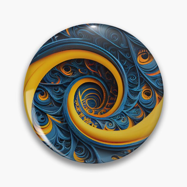 Artikelvorschau, Blue Swirling Yellow Extreme Crafty Industrial Pattern Digital Painting entworfen und verkauft von CodeAndColors.