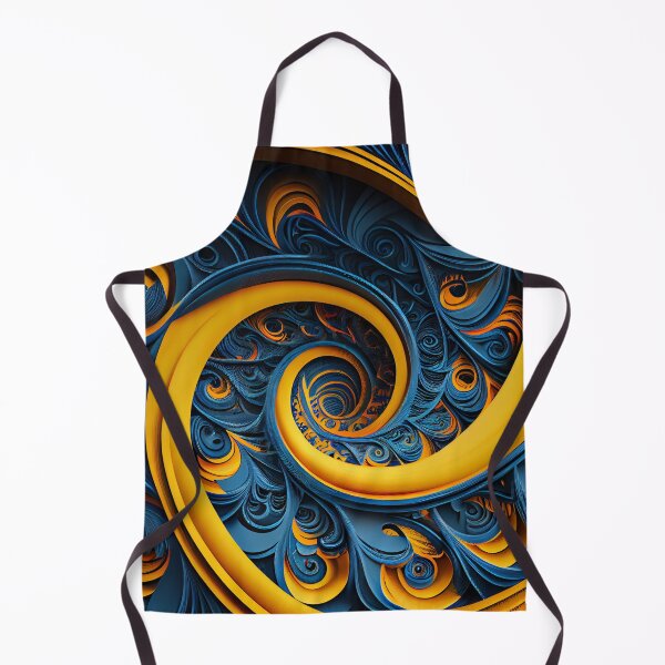 Artikelvorschau, Blue Swirling Yellow Extreme Crafty Industrial Pattern Digital Painting entworfen und verkauft von CodeAndColors.