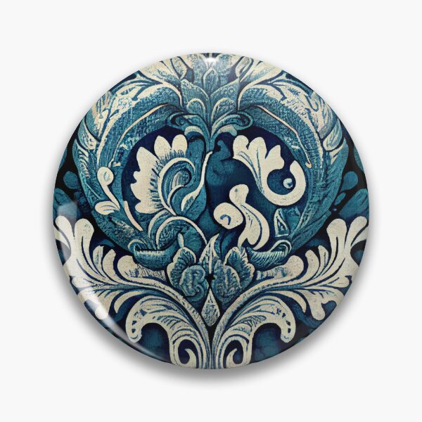 Artikelvorschau, Relaxed Baroque Drawn Blue Western Pattern Digital Painting entworfen und verkauft von CodeAndColors.