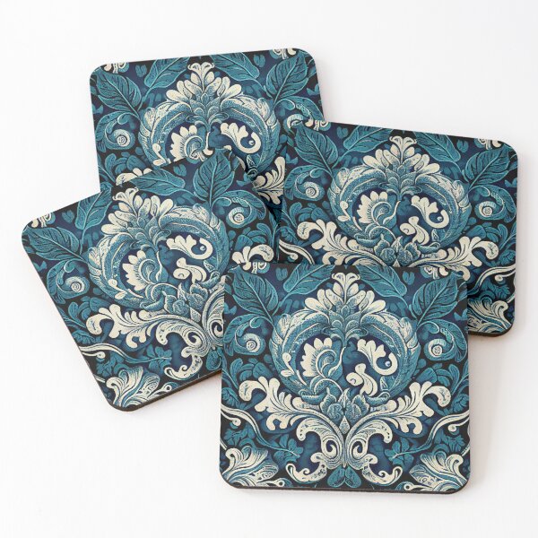 Item preview, Relaxed Baroque Drawn Blue Western Pattern Digital Painting designed and sold by CodeAndColors.