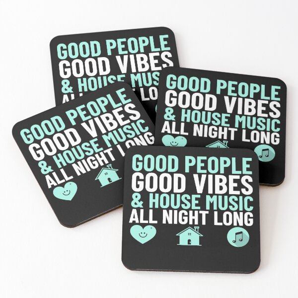 Item preview, GOOD PEOPLE,  GOOD VIBES & HOUSE MUSIC ALL NIGHT LONG (blue) designed and sold by Discothreadz.
