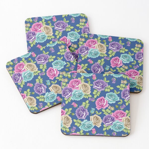 Item preview, Roses Seamless Pattern On Blue Background designed and sold by Ayesha Saleem.