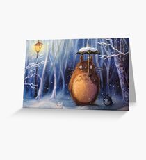 Totoro in Snow Greeting Card