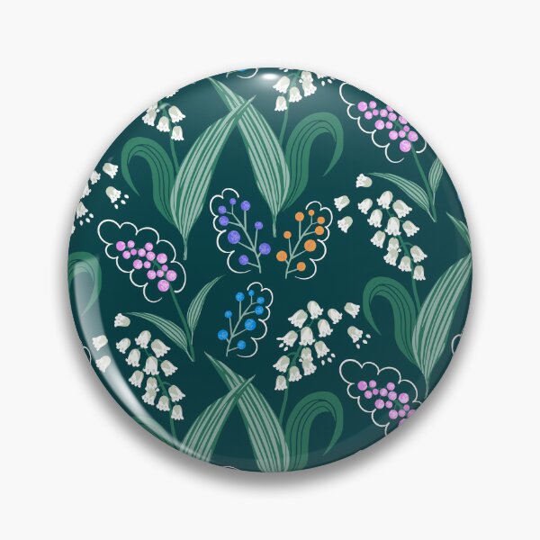 Item preview, Groovy Lily of the Walley with berries Floral pattern designed and sold by MinkkiDraws.