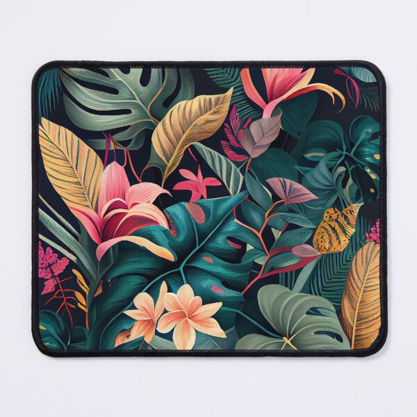 Artikelvorschau, Muted Flowing Exotic Tropical Pattern Digital Painting entworfen und verkauft von CodeAndColors.