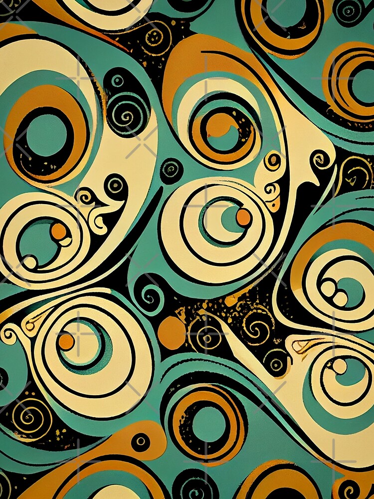 Thumbnail 3 von 3, Tuch, Calming Relaxed Artistic Modern Pattern Digital Painting designt und verkauft von CodeAndColors.