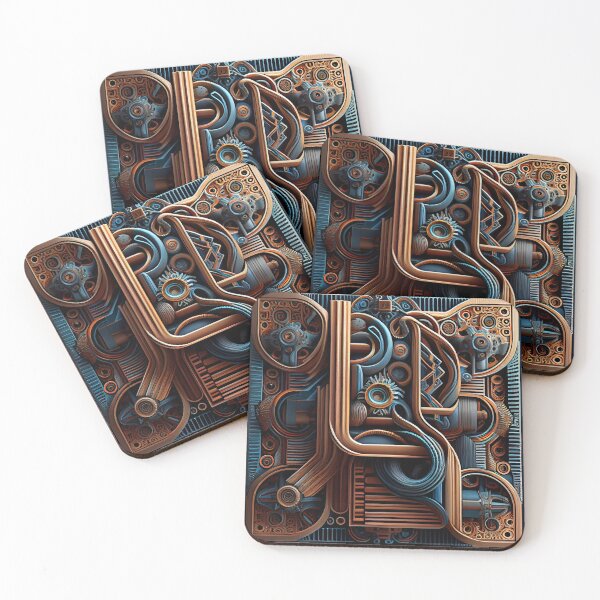 Item preview, Three Dimensional Artistic Industrial Pattern Digital Painting designed and sold by CodeAndColors.