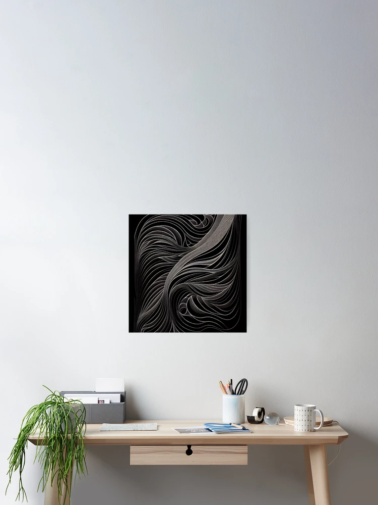 Thumbnail 2 of 3, Poster, Flowing Line Pattern Digital Painting designed and sold by CodeAndColors.