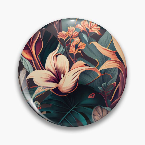Artikelvorschau, Muted Flowing Exotic Tropical Pattern Digital Painting entworfen und verkauft von CodeAndColors.