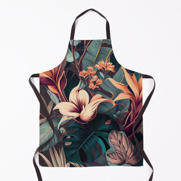 Aperçu de l'œuvre Muted Flowing Exotic Tropical Pattern Digital Painting créée et vendue par CodeAndColors.