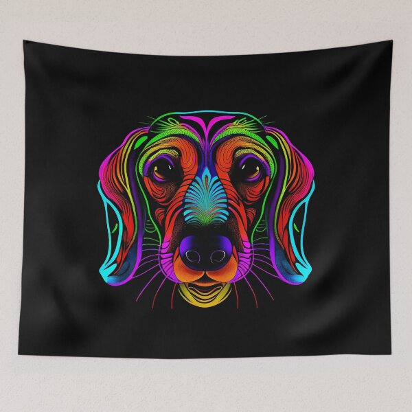 Aperçu de l'œuvre Dachshund Dog Colorful Paint Splash créée et vendue par rafaeltto.