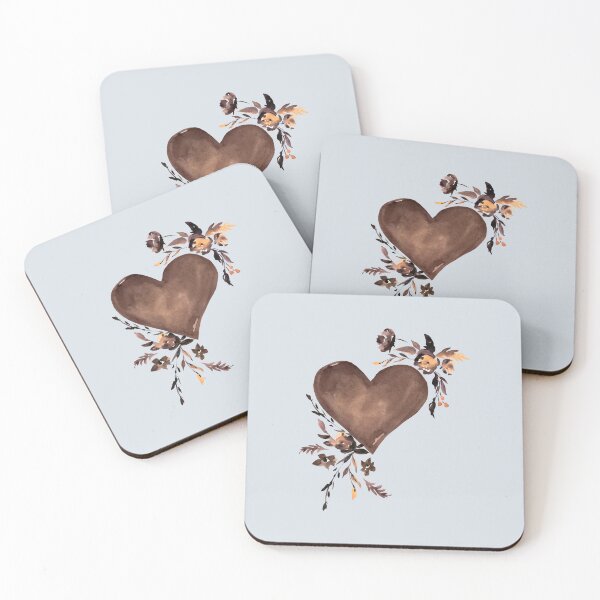 Item preview, Beautiful Boho Aesthetic Brown Heart Florals For February 14th Valentines Day  designed and sold by Flowerartlovers.