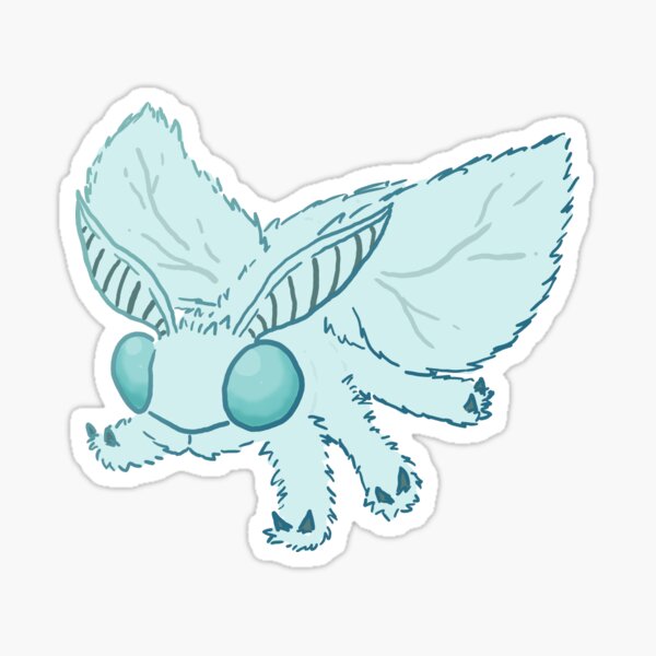 Fluffy Poodle Moth Sticker / Fluffy Moth Sticker / Cute Moth Sticker /  Vinyl Sticker / Water Bottle Sticker 