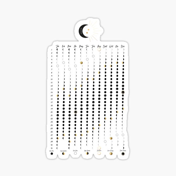 Item preview, Minimalist Moon Calendar 2023 , Lunar Calendar, Moon Chart, Moon Art, 2023 moons designed and sold by SummerSoulCo.