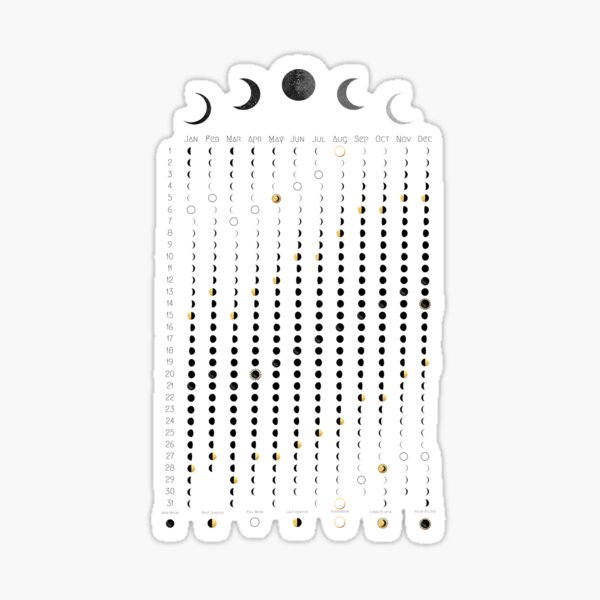 Item preview, Moon Calendar 2023 , minimalist boho calendar, white, Lunar Calendar, Moon Chart, Moon Art, 2023 moons designed and sold by SummerSoulCo.