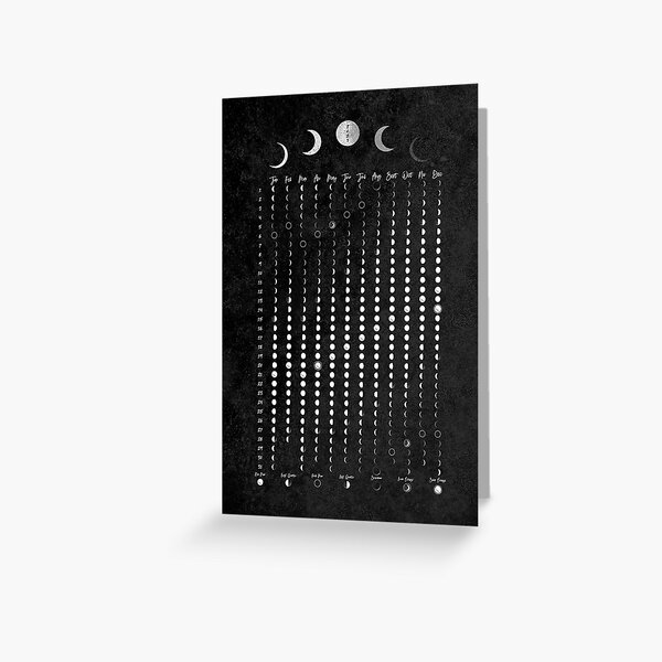 Item preview, Black Moon Calendar 2023 , minimalist boho calendar, white, Lunar Calendar, Moon Chart, Moon Art, 2023 moons designed and sold by SummerSoulCo.