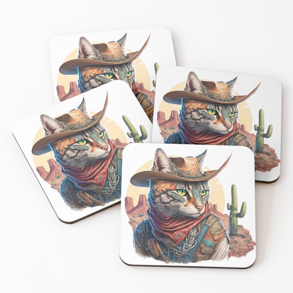 Item preview, Texas-Inspired Graffiti Wild West Cowboy Cat - A Bold and Unique Fusion of Street Art and Western Culture designed and sold by ahmed taha belmekki.