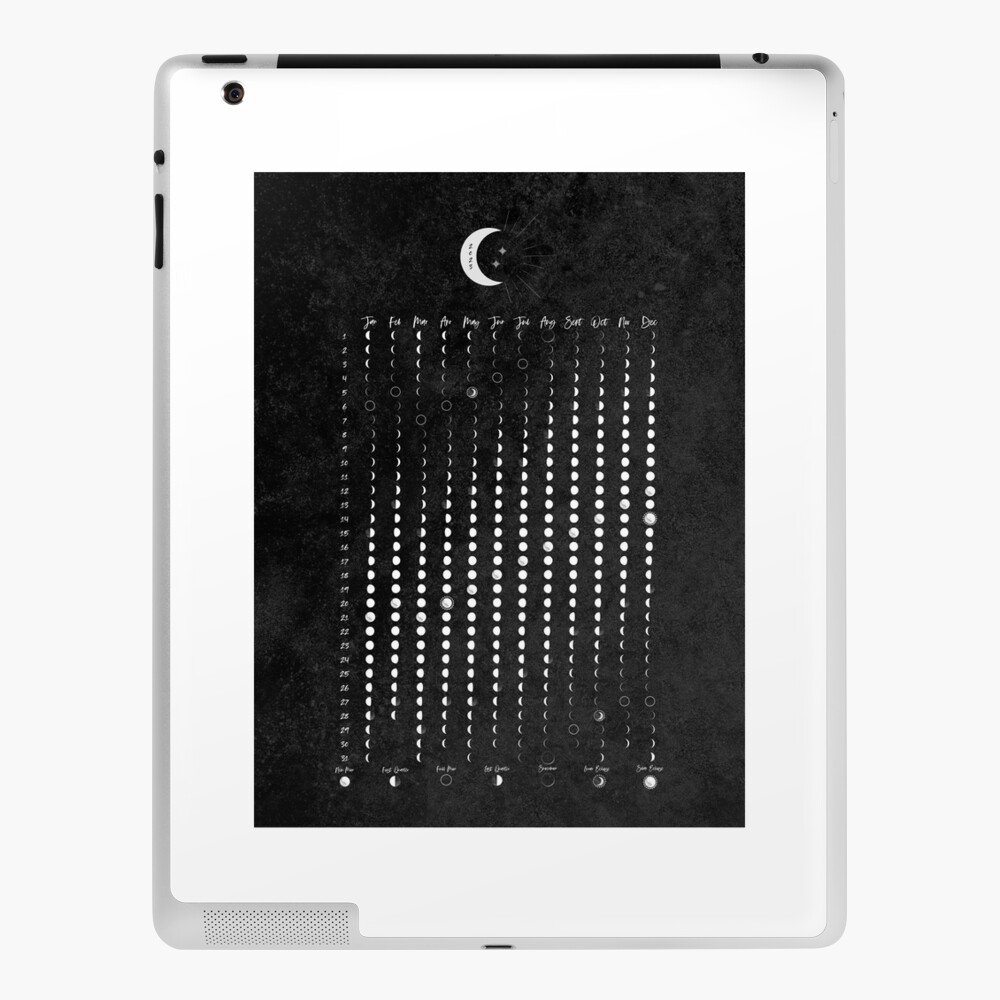 "Minimalist Black Moon Calendar 2023 , minimalist boho calendar, white