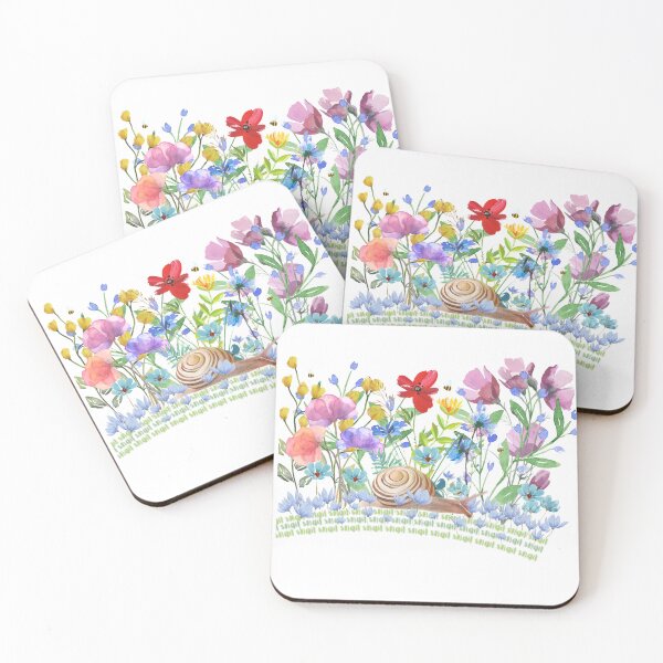 Item preview, Snail In a field of flowers designed and sold by die-mausebande.