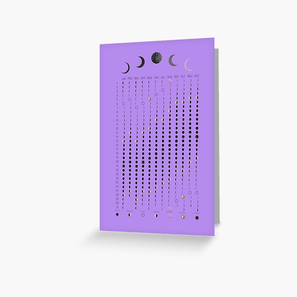 Item preview, Purple Moon Calendar 2023 , minimalist boho calendar, white, Lunar Calendar, Moon Chart, Moon Art, 2023 moons designed and sold by SummerSoulCo.