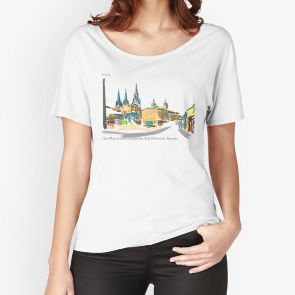Spires above Haymarket in Edinburgh City Relaxed Fit T-Shirt