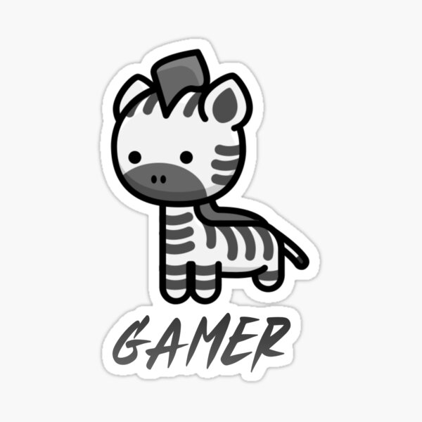 "zebra gamer " Sticker for Sale by Shoshta Redbubble