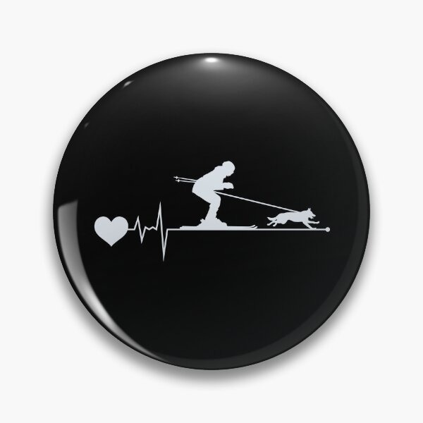 Item preview, Dog Skijoring Skiing Winter Sport Heartbeat Pulse designed and sold by CuteDesigns1.