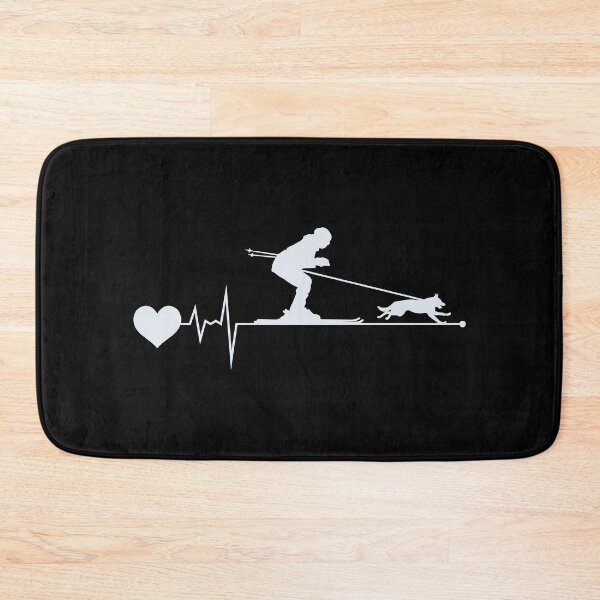 Item preview, Dog Skijoring Skiing Winter Sport Heartbeat Pulse designed and sold by CuteDesigns1.