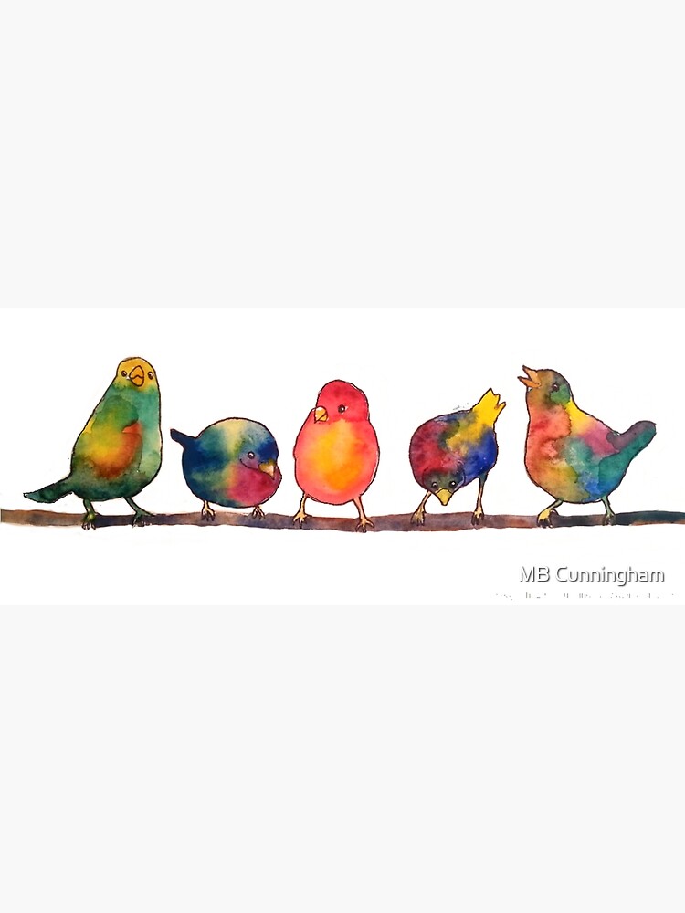 Sweet Watercolor Song Birds by mbrhapsody