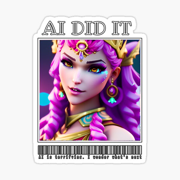 "Aesthetic and beautiful Digital Art Pieces generated by AI" Sticker