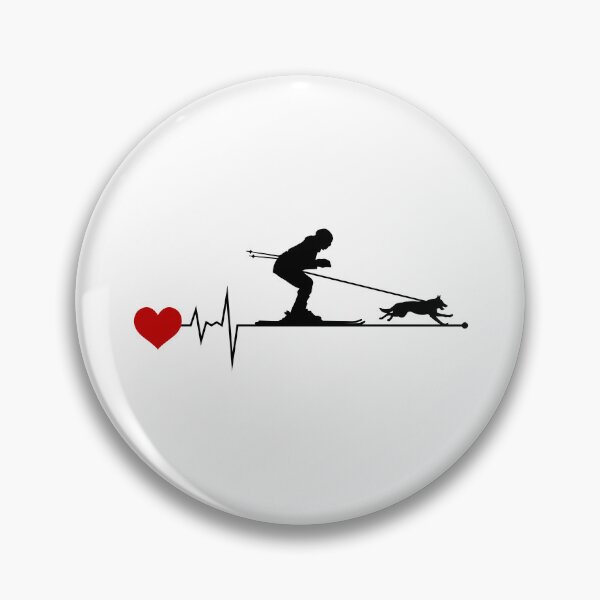 Item preview, Dog Skijoring Skiing Winter Sport Heartbeat Pulse designed and sold by CuteDesigns1.