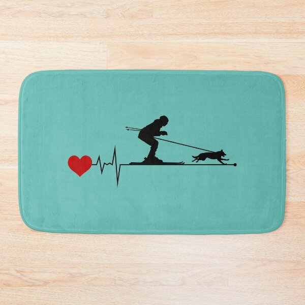 Item preview, Dog Skijoring Skiing Winter Sport Heartbeat Pulse designed and sold by CuteDesigns1.