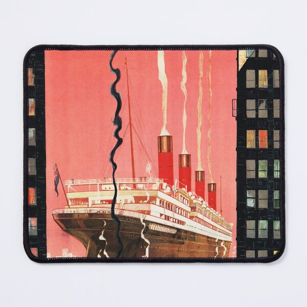 Item preview, CUNARD LINE Europe America 1925 Lithograph Vintage Ship Travel Poster designed and sold by retroposters.