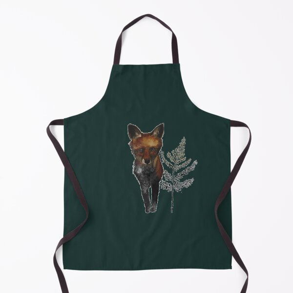 Item preview, dark watercolor fox with fern designed and sold by MarieEclair.