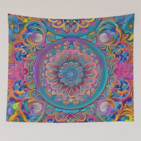Item preview, Psychedelic colourful happy mood abstract designed and sold by Stratomi.